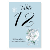 ホワイトウィンタードラゴン雪片ブルー テーブルナンバー (裏面)