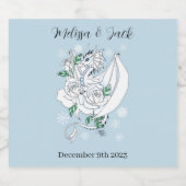 ホワイトウィンタードラゴン雪片ブルー ビールラベル (シングルラベル)