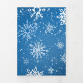 ホワイトウィンタードラゴン雪片ブルー 三つ折り招待状 (カバー)