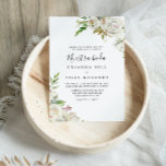 ホワイトウィンターピーニーフローラヌエストラボダ結婚ズ 招待状<br><div class="desc">この白い冬の牡丹フローラヌエストラのボーダ結婚式招待状はシンプルに最適結婚である。デザインは美しい手描きの白い牡丹をバーガンディの芽と緑ので見事な花束に包み込ん葉だ</div>