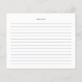 ホワイトウィンターフラワーズブライダルシャワーレシピカード (裏面)