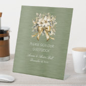 ホワイトウィンターベリーの結婚署名のゲストブック 台座サイン (インサイチュ)