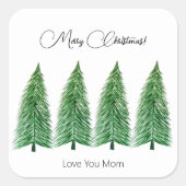 ホワイトウィンターホリデーカントリー美しい スクエアシール (正面)