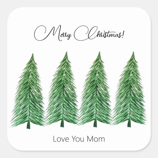 ホワイトウィンターホリデーカントリー美しい スクエアシール (正面)