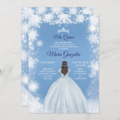 ホワイトウィンターホリデーメキシコスウィート16誕生日 招待状 (正面/裏面)