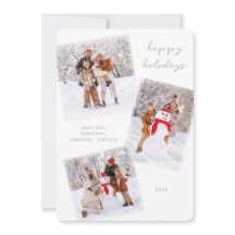 ホワイトウィンターメリークリスマスフォトカード