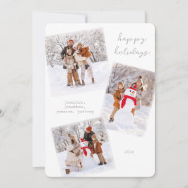 ホワイトウィンターメリークリスマスフォトカード シーズンカード