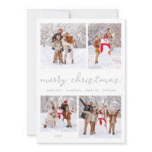 ホワイトウィンターメリークリスマスフォトカード