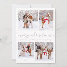 ホワイトウィンターメリークリスマスフォトカード シーズンカード