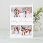 ホワイトウィンターメリークリスマスフォトカード シーズンカード (スタンド正面)