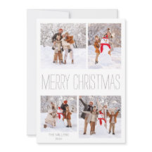 ホワイトウィンターメリークリスマスフォトカード