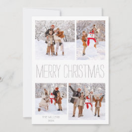 ホワイトウィンターメリークリスマスフォトカード シーズンカード