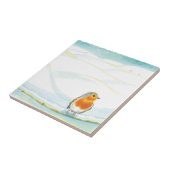 ホワイトウィンターランドスケープイラストレーションウィズロビン タイル (側面)