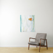 ホワイトウィンターランドスケープイラストレーションウィズロビン タペストリー (インサイチュ)