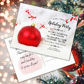 ホワイトウィンターワンダーランドホリデーパーティー招待状 インビテーションポストカード