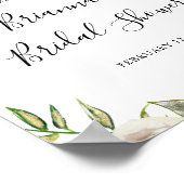 ホワイトウィンター牡丹フローラブライダルシャワー歓迎 ポスター (角)