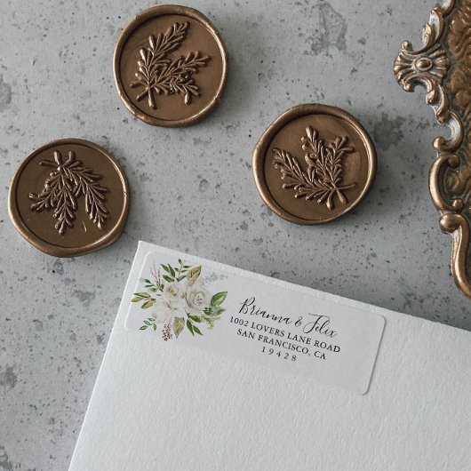 ホワイトウィンター牡丹フローラ差出人住所 ラベル