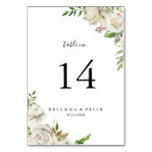 ホワイトウィンター牡丹結婚フローラ テーブルナンバー (正面)