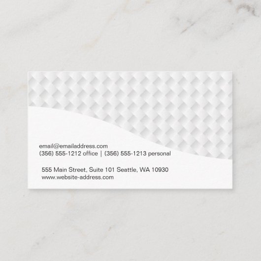 ホワイトウィーブ抽象芸術パターンの背景 名刺 (裏面)