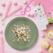 ホワイトウインターベリー招待状セット紙プレート ペーパープレート (パーティー)