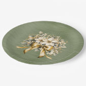 ホワイトウインターベリー招待状セット紙プレート ペーパープレート (アングル)