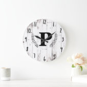 ホワイトウェザードウッドファームハウス素朴バーンキッチン ラージ壁時計 (ホーム)