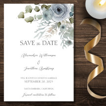 ホワイトウェディングのダスティーブルーローズ