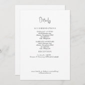 ホワイトウェディングの詳細 付属書 招待状 (正面/裏面)