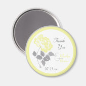 ホワイトウェディングフェアのお礼マグネット 黄色の牡丹 マグネット (正面/裏面)