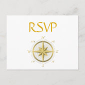 ホワイトウェディング航海のRSVPポストカード インビテーションポストカード (正面)