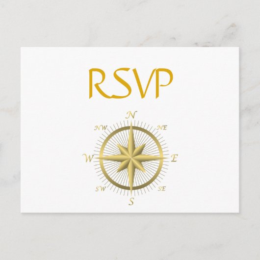 ホワイトウェディング航海のRSVPポストカード インビテーションポストカード (正面)