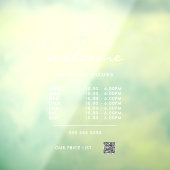 ホワイトウェルカムオープニングアワーズロゴQRコード ウィンドウサイン (シート3)