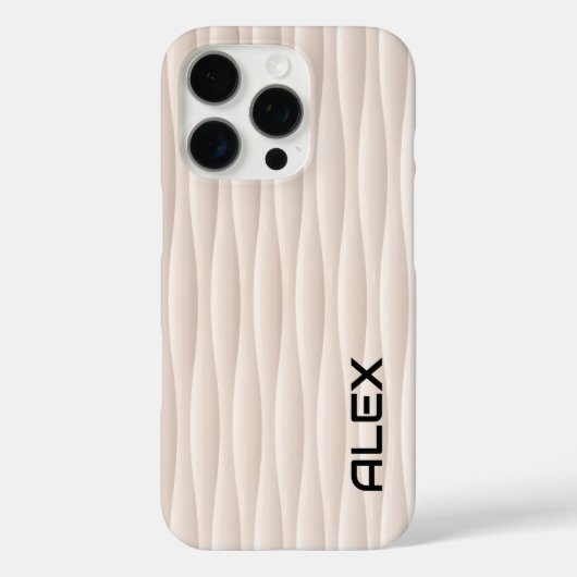 ホワイトウェーブパターン – ミニマリスト抽象デザイン Case-Mate iPhoneケース (裏面)