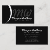 ホワイトウェーブプロフェッショナルモノグラムビジネスカード 名刺 (正面/裏面)