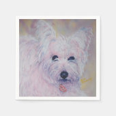 ホワイトウエスティハイランド紙ナプキンス スタンダードカクテルナプキン (正面)