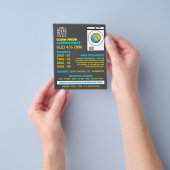 ホワイトウォッシャー、ランドリー、清掃サービス チラシ (手)