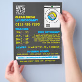 ホワイトウォッシャー、ランドリー、清掃サービス チラシ (手)