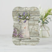 ホワイトウォッシュされた納屋の木造の農家サマーラベンダー 招待状 (スタンド正面)