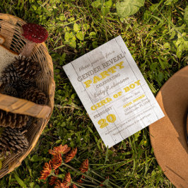 ホワイトウォッシュイエロージェンダーリビール招待状 招待状