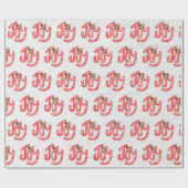 ホワイトウォッシュウッドにギンガムジョイ ラッピングペーパー (フラット)