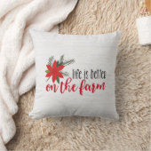 ホワイトウォッシュウッドのクリスマスファームの詩 クッション (ブランケット)