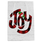 ホワイトウォッシュウッドのバフアロープレイドの喜び ミディアムペーパーバッグ (正面)