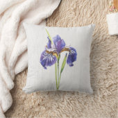 ホワイトウォッシュウッドの紫色の虹彩 クッション (ブランケット)