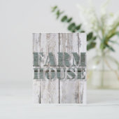 ホワイトウォッシュウッドウェスタンカントリーファームハウス ポストカード (スタンド正面)