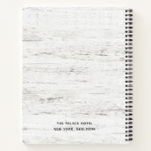 ホワイトウォッシュウッドグレイン結婚ズゲストブック ノートブック (裏面)