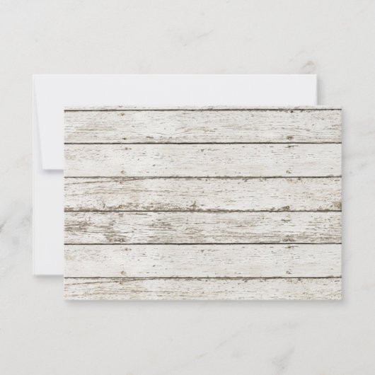 ホワイトウォッシュウッドピンクのローズフランスの国の結婚式 招待状 (正面)