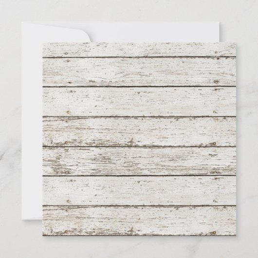 ホワイトウォッシュウッドピンクのローズフランスの国の結婚式 招待状 (裏面)