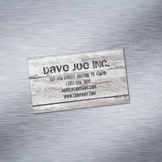 ホワイトウォッシュウッド大工の手作り建築 マグネット名刺 (インサイチュ)