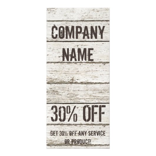 ホワイトウォッシュウッド大工の手作り建築 ラックカード (正面)