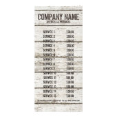 ホワイトウォッシュウッド大工の手作り建築 ラックカード (裏面)